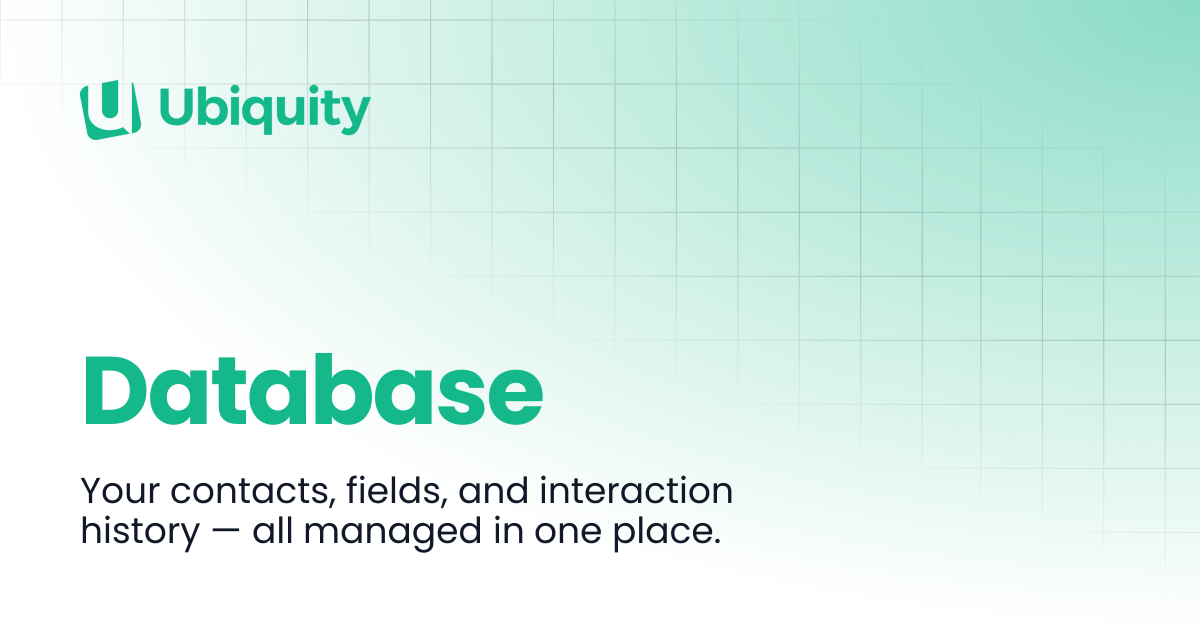 Database | Documentation | UbiQuity Docs